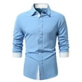 thumbnail image 1 of Aloohaidyvio Men's Muscle Dress Shirts Slim Fit Stretch Long Sleeve Casual Button Down Shirt, 1 of 1