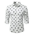thumbnail image 1 of Aloohaidyvio George Men's Polka Dots Button Front Long Sleeve Collar Shirt Casual Tops, 1 of 1