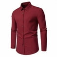thumbnail image 1 of Aloohaidyvio George Men's Slim Fit Cotton Business Shirt Solid Long Sleeve Button Down Dress Shirts, 1 of 1