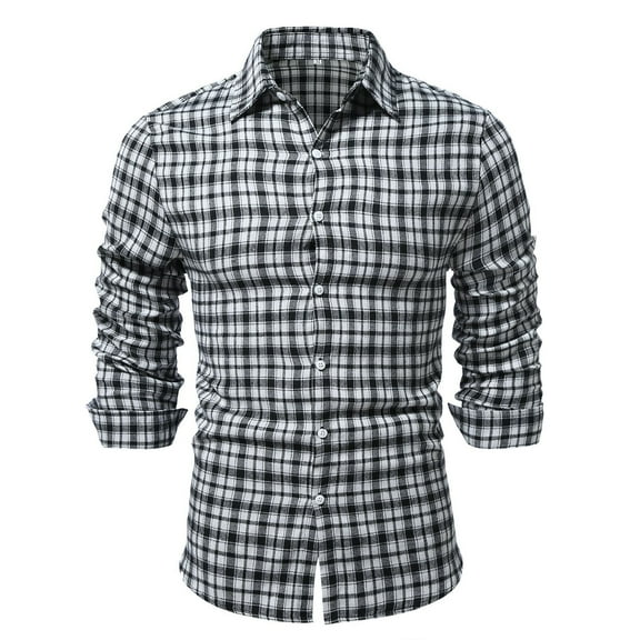 Aloohaidyvio George Mens Casual Dress Shirts Plaid Button Down Shirt Long Sleeve Formal Business Gingham Shirt for Men