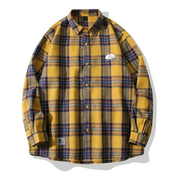 Aloohaidyvio George Mens Flannel Shirt Long Sleeve Button Down Plaid Flannel Shirt