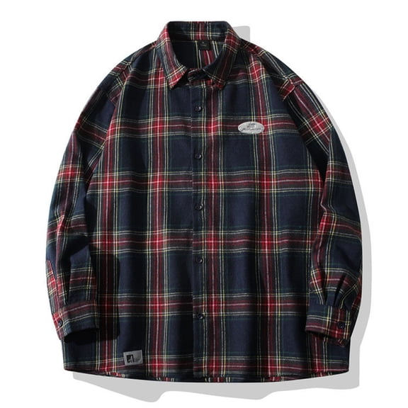 Aloohaidyvio George Mens Flannel Shirt Long Sleeve Button Down Plaid Flannel Shirt