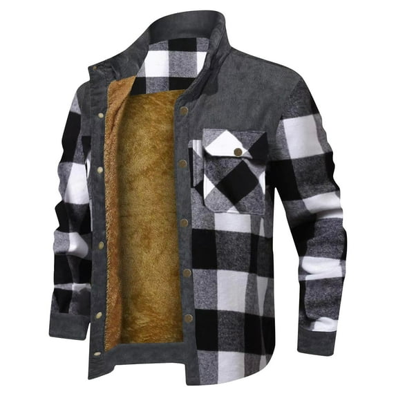 Aloohaidyvio George Mens Flannel Shirts Casual Button Down Long Sleeve Plaid Shirt Cotton Lightweight Jackets with Pockets