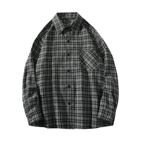 Aloohaidyvio Mens Flannel Shirts Long Sleeve Flannel Shirt for Men Casual Button Down Cotton Shirt