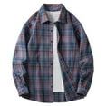 thumbnail image 1 of Aloohaidyvio George Mens Flannel Shirts Long Sleeve Plaid Shirt Jacket Button Down Shirt with Pockets, 1 of 5