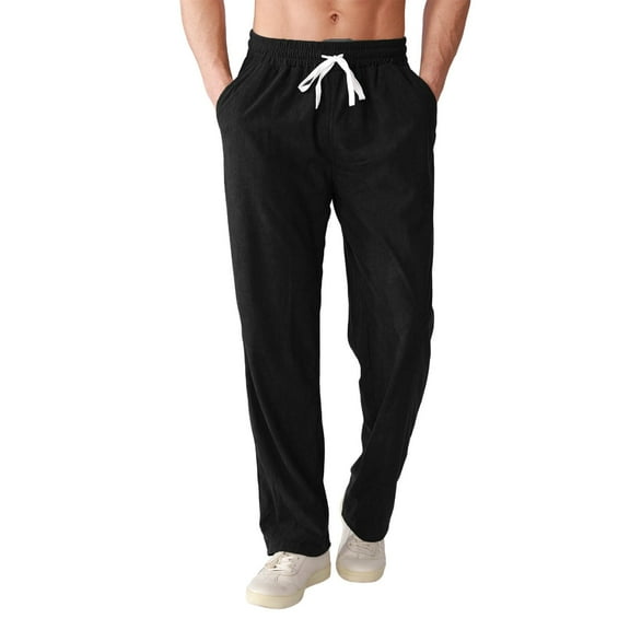 Aloohaidyvio George Mens Fleece Sweatpants Casual Elastic Waist Drawstring Lightweight Athletic Pants with Pockets