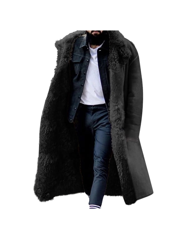 Mens Luxury Full Length Trench Coat Long Wool Overcoat Winter Windbreaker