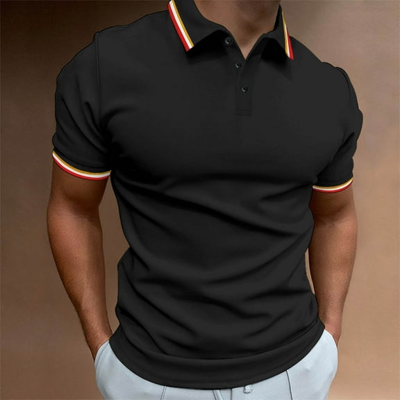 Aloohaidyvio George Mens Polo Shirts ,Spring Summer Mens Golf Sports Polo Shirt Short Sleeve Performance Moisture-Wicking Pique Shirt