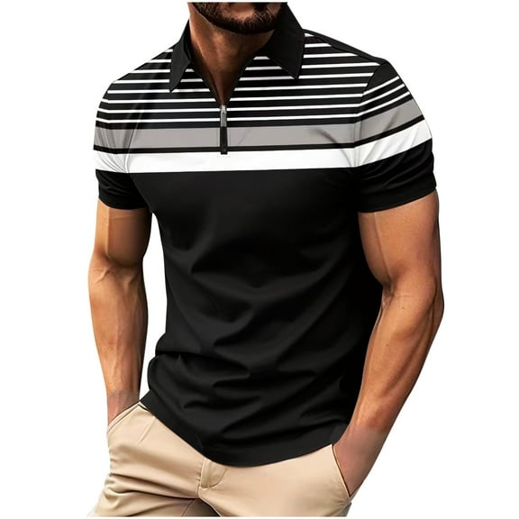 Aloohaidyvio George Mens Polo Shirts ,Spring Summer Mens Golf Sports Polo Shirt Short Sleeve Performance Moisture-Wicking Pique Shirt