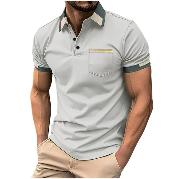 Aloohaidyvio George Mens Polo Shirts ,Spring Summer Mens Golf Sports Polo Shirt Short Sleeve Performance Moisture-Wicking Pique Shirt