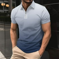 Aloohaidyvio George Polo Shirts for Men Big and Tall,Wicking Quick-Dry Zipper Everyday Short Sleeve T Shirts,Soft Stain Resistant Golf Shirt