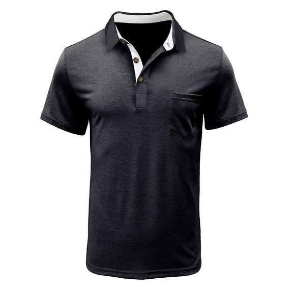 Aloohaidyvio George Polos for Men Quick-Dry Athletic Mens Polo Shirts Short Sleeve Summer Casual Moisture Wicking Golf Shirt Black 3XL