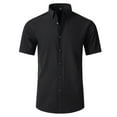 thumbnail image 1 of Aloohaidyvio George Shirts for Men Big and Tall,2024 Summer Mens Short Sleeve Casual Formal Shirt Tops ,Pocket Lapel Soft Workwear T Shirts, 1 of 2