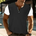 thumbnail image 1 of Aloohaidyvio George T Shirts for Men Big and Tall,Men's Casual Henley Shirts Classic Button Cotton Short Sleeve T-Shirt Summer Basic Solid Lightweight Tees Tops, 1 of 6