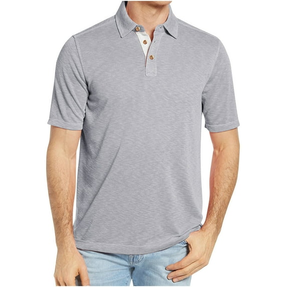 Aloohaidyvio George T Shirts for Men Big and Tall,Men's Casual Henley Shirts Classic Button Cotton Short Sleeve T-Shirt Summer Basic Solid Lightweight Tees Tops
