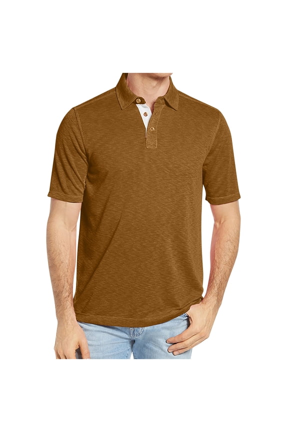 George T Shirts for Men Big and Tall,Men's Casual Henley Shirts Classic Button Cotton Short Sleeve T-Shirt Summer Basic Solid Lightweight Tees Tops