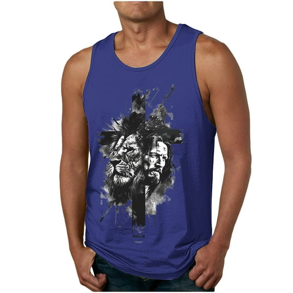 Aloohaidyvio George Tank Tops for Men Big and Tall,Men's Sleeveless Workout Swim Shirt Quick Dry Athletic Running Gym Muscle Beach Tank Top Big and Tall
