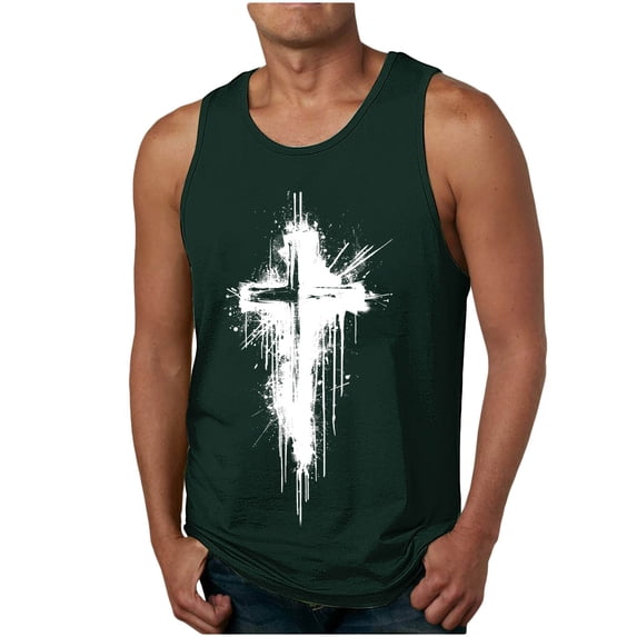 Aloohaidyvio George Tank Tops for Men Big and Tall,Men's Athletic Compression Shirts Sleeveless Workout Tank Top Sports Base Layer Running Basketball