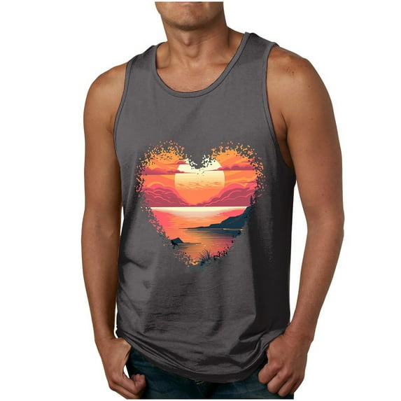 Aloohaidyvio George Tank Tops for Men Big and Tall,Men's Tank Top Soft Performance Boxing Gym Shirts Plain Muscle Tee