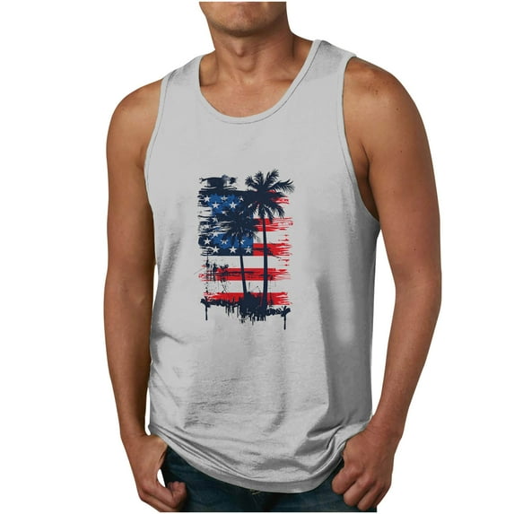Aloohaidyvio George Tank Tops for Men Big and Tall,Men's Tank Top Soft Performance Boxing Gym Shirts Plain Muscle Tee