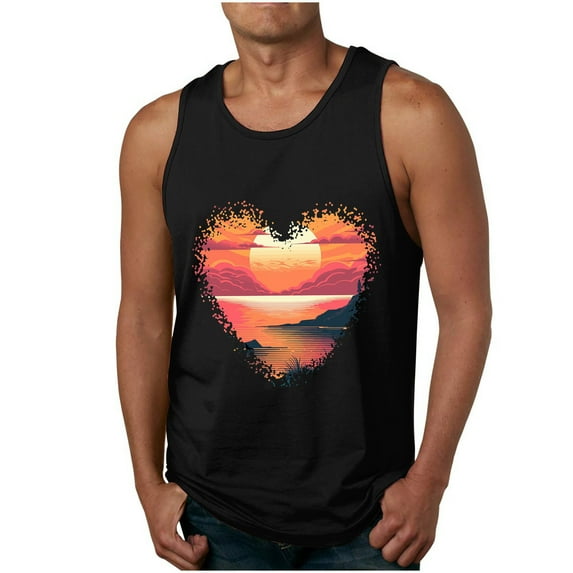 Aloohaidyvio George Tank Tops for Men Big and Tall,Men's Tank Top Soft Performance Boxing Gym Shirts Plain Muscle Tee