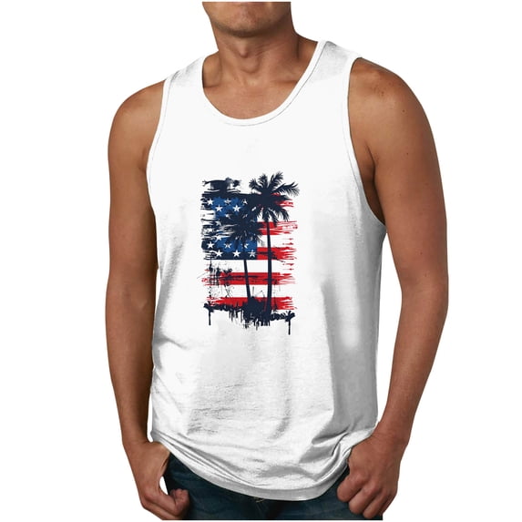 Aloohaidyvio George Tank Tops for Men Big and Tall,Men's Tank Top Soft Performance Boxing Gym Shirts Plain Muscle Tee