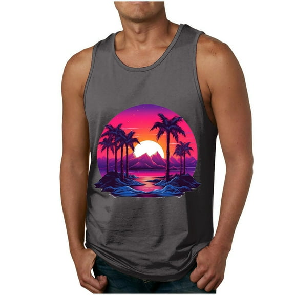 Aloohaidyvio George Tank Tops for Men Big and Tall,Men's Tank Top Workout Quck Dry Sleeveless Gym Muscle Shirts Summer Swim Beach Tops