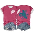thumbnail image 1 of Aloohaidyvio Graphic T Shirts for Women,2024 Summer Women's Casual Tunic Top Short Sleeve Round Neck Soft Blouse Spring Going out Comfy Graphic Tees, 1 of 2