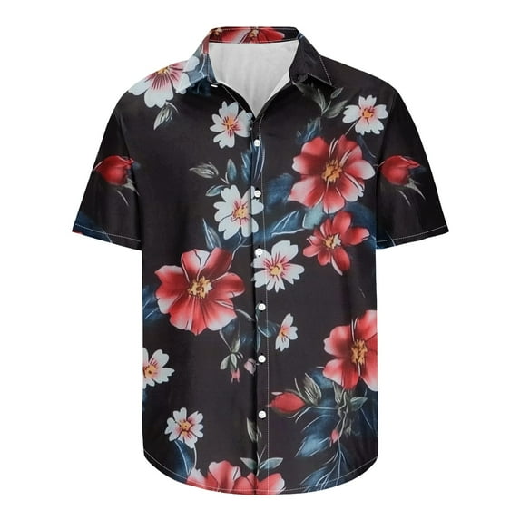 Aloohaidyvio Hanes Hawaiian Shirt for Men Casual Button Down Vacation Very Loud Shortsleeve Unisex Beach Shirts