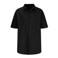 thumbnail image 1 of Aloohaidyvio Hawaiian Shirts for Men Big and Tall,Mens Lapel Button Open And Close Solid Color Shirt Top Short Sleeve Lapel Top/Shirt, Shirts for Men Black M, 1 of 4