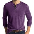 thumbnail image 1 of Aloohaidyvio Henley T Shirt for Mens Cotton Casual Long Sleeve Lightweight Button T-Shirts, 1 of 5
