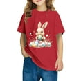 thumbnail image 1 of Aloohaidyvio Holiday Ready Easter Shirt Children's Easter Party Tee, Bunny & Carrot Print Breathable Shirt for Church Events or Spring Festivals 4 Years, 1 of 4