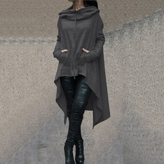 Aloohaidyvio Hoodies,Women Hooded Sweatshirts Plus Size Long Sleeve Loose Medium and Long Tops