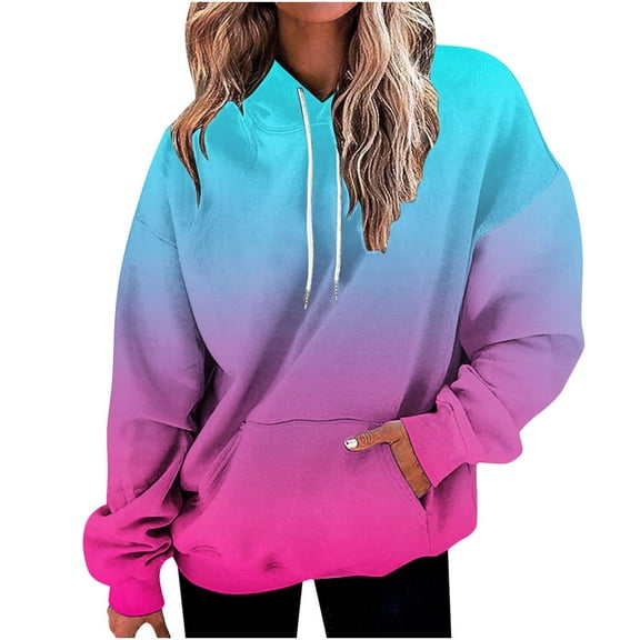 Aloohaidyvio Hoodies,Womens Fashion Printed Pocket Sweatershirt Long Sleeve Casual Button Hoodies