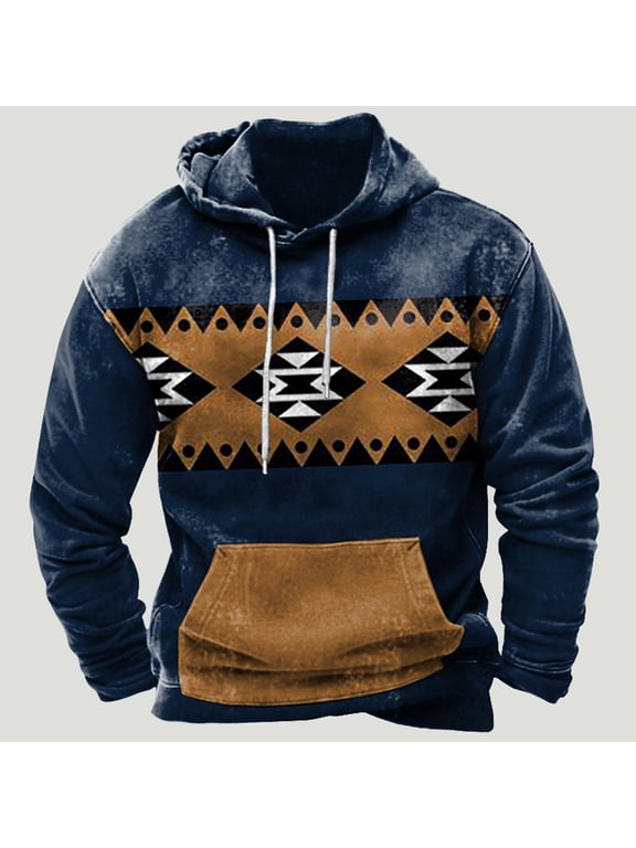 Hoodies for Men Big and Tall,Men's Fleece Pullover Hoodie Sweatshrits Drawstring Hooded Color Block Hoody for Men with Kangaroo Pocket