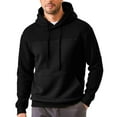 thumbnail image 1 of Aloohaidyvio Hoodies for Men Big and Tall,Men's Solid Round Neck Fleece Hooded Sweatshirts Long Sleeve Sports Hoodie with Kangaroo Pocket, 1 of 5