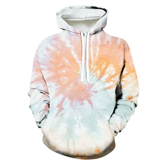 Aloohaidyvio Hoodies for Men Big and Tall,Men's Tie dye Hoodie Casual Long Sleeve Soft Drawstring Hoodies Pullover Sweatshirts With Pocket