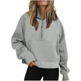 thumbnail image 1 of Aloohaidyvio Hoodies for Women,Women Half Zip Cropped Hoodies Fleece Quarter Zip Up Pullover Winter Sweater Coat, 1 of 5