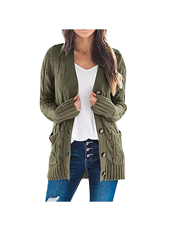 Jackets for Women,Ladies Knit Cardigans Loose Slouchy Oversized Wrap Chunky Pocket Sweaters Coat