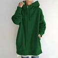 thumbnail image 1 of Aloohaidyvio Jackets for Women,Womens Hoodie Zipper Long Coat Solid Color Pockets Long Sleeve Sweatshirts Tops, 1 of 6