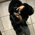 thumbnail image 1 of Aloohaidyvio Jackets for Women,Womens Short Faux Hooded Warm Furry Splicing Jacket Long Sleeve Outerwear, 1 of 4