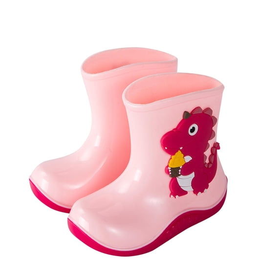 Aloohaidyvio Kids Rubber Rain Boots Toddler Shoes Cute Cartoon Dinosaur Waterproof Boots for Boys Girls