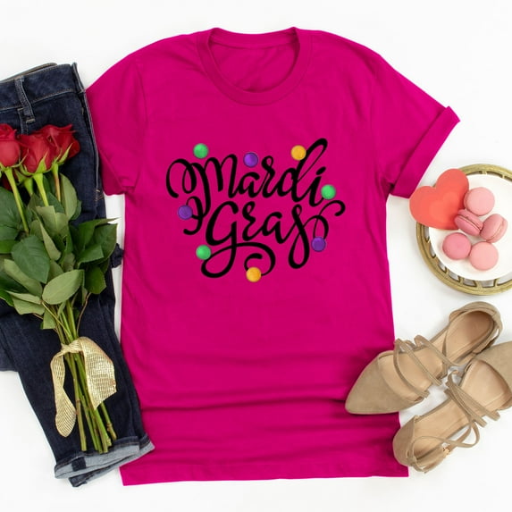 Aloohaidyvio King of Mardi Gras,Womens Mardi Gras Shirts Crewneck Printed Short Sleeve Loose T-shirt,Clearance Sale Clothing
