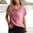 thumbnail image 1 of Aloohaidyvio Ladies Tops ,Womens Summer Top Plain Casual Loose Short-sleeved Top V-neck shirt, 1 of 6