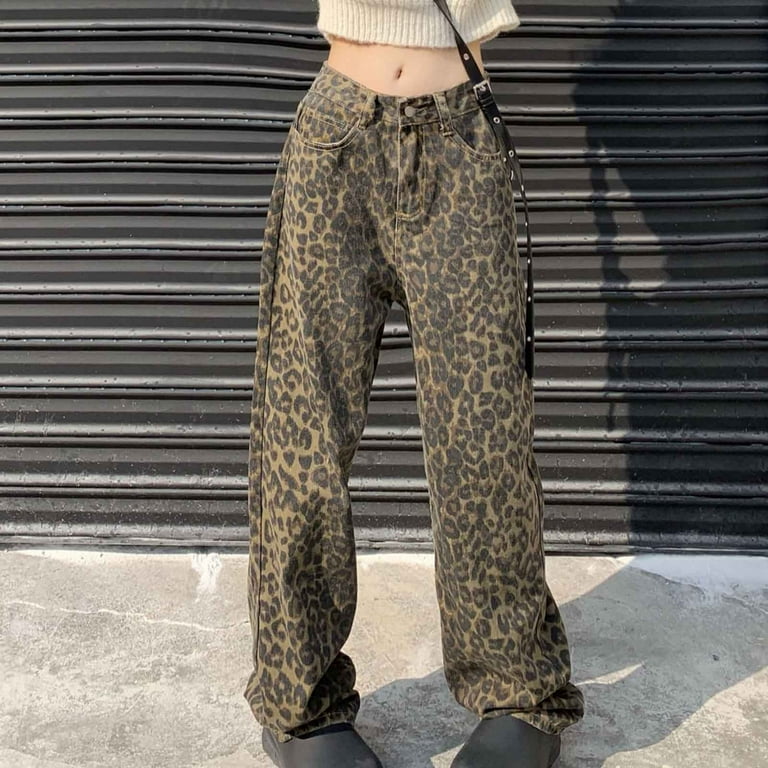 00s archive leopard flare denimpants y2k(Vintage Leopard 00s archive leopard flare denimpants y2k(Vintage Leopard
