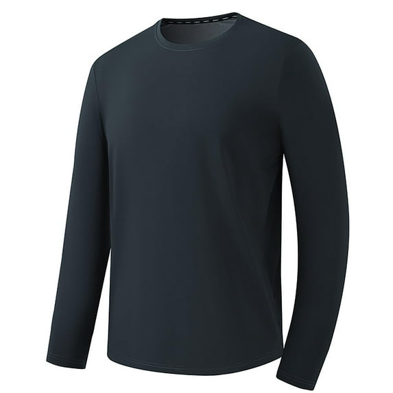 Aloohaidyvio Long Sleeve Shirts for Men - Quick Dry Moisture Wicking Sun Protection Long Sleeve Tee Shirts for Workout Running