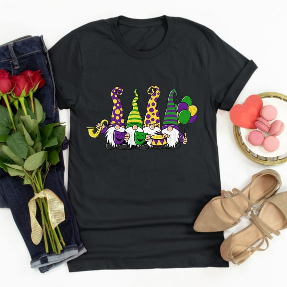 Aloohaidyvio Mardi Gras Masks and Beads,Womens Mardi Gras Shirts Crewneck Printed Short Sleeve Loose T-shirt,Clearance Sale Clothing