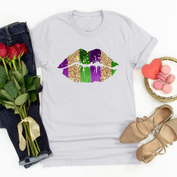 Aloohaidyvio Mardi Gras Shirts,Womens Mardi Gras Shirts Crewneck Printed Short Sleeve Loose T-shirt, Clothing