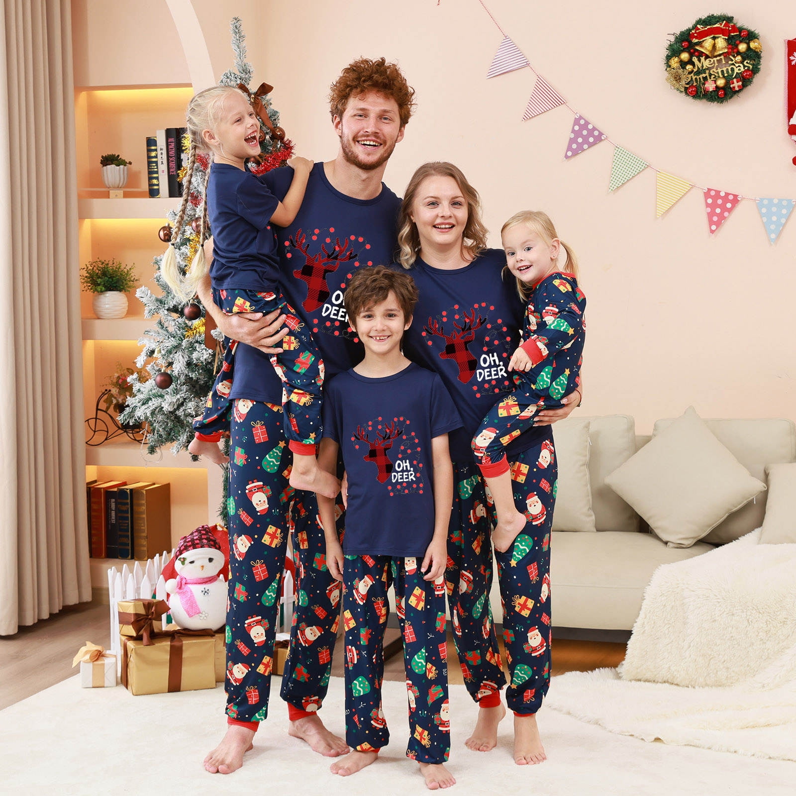 Aloohaidyvio Matching Christmas Family Pajamas Set Clearance 2024