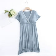 Aloohaidyvio Maternity Dresses for Women,Women's V-neck Short Sleeved Postpartum Dress Pregnant Breastfeeding Dress Short Sleeved V-neck Dresses for Baby Shower/Photoshoo